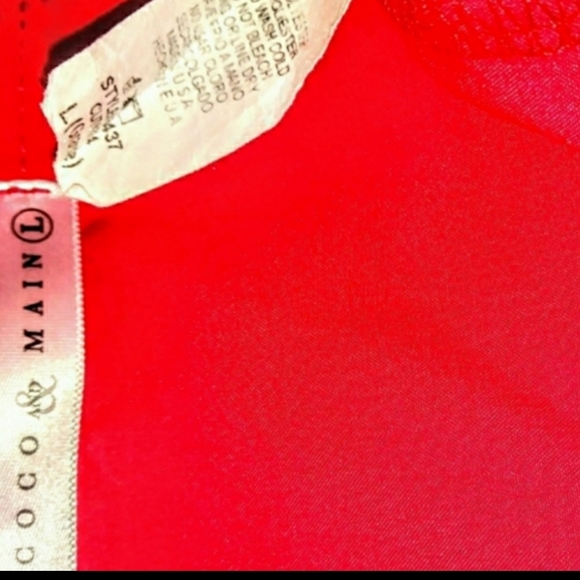 Coco and Main Shift Dress Size L Coral Chiffon New - Picture 8 of 10